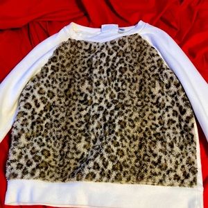 Y2k preppy sweater/ cheeta print